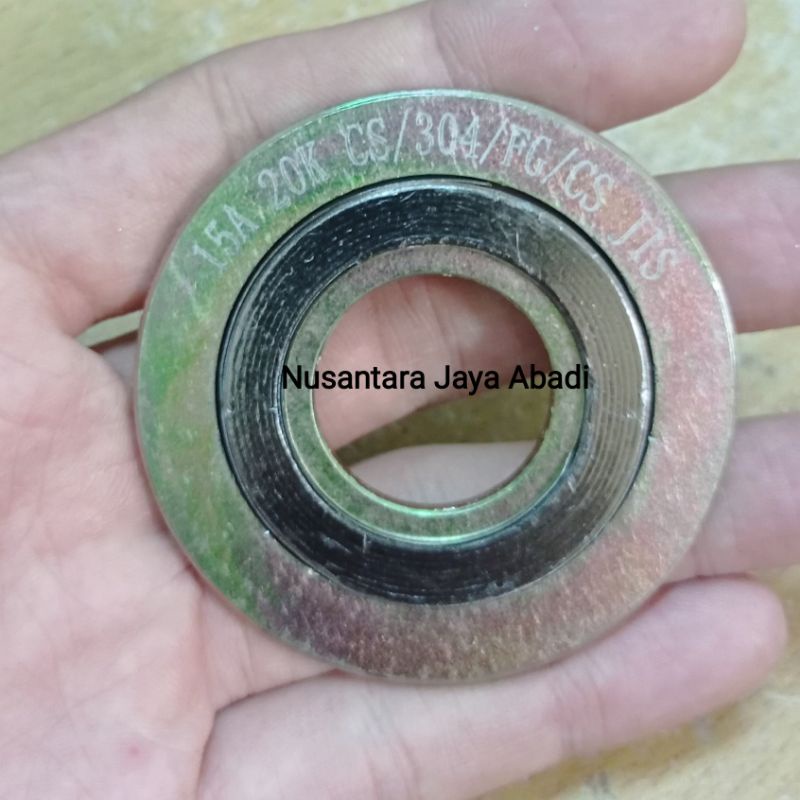 Jual SWG Spiral Wound Gasket JIS 20K Carbon Steel CS Besi 1/2 " inchi
