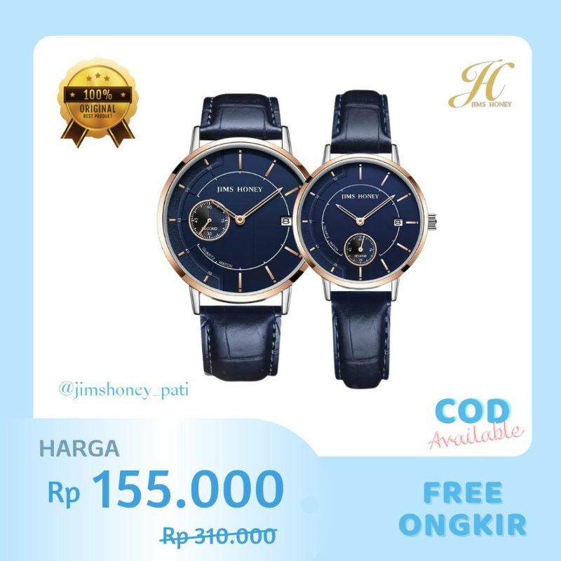 Jual Jam Tangan Couple Jims Honey Jhw Free Exclusive Box Shopee