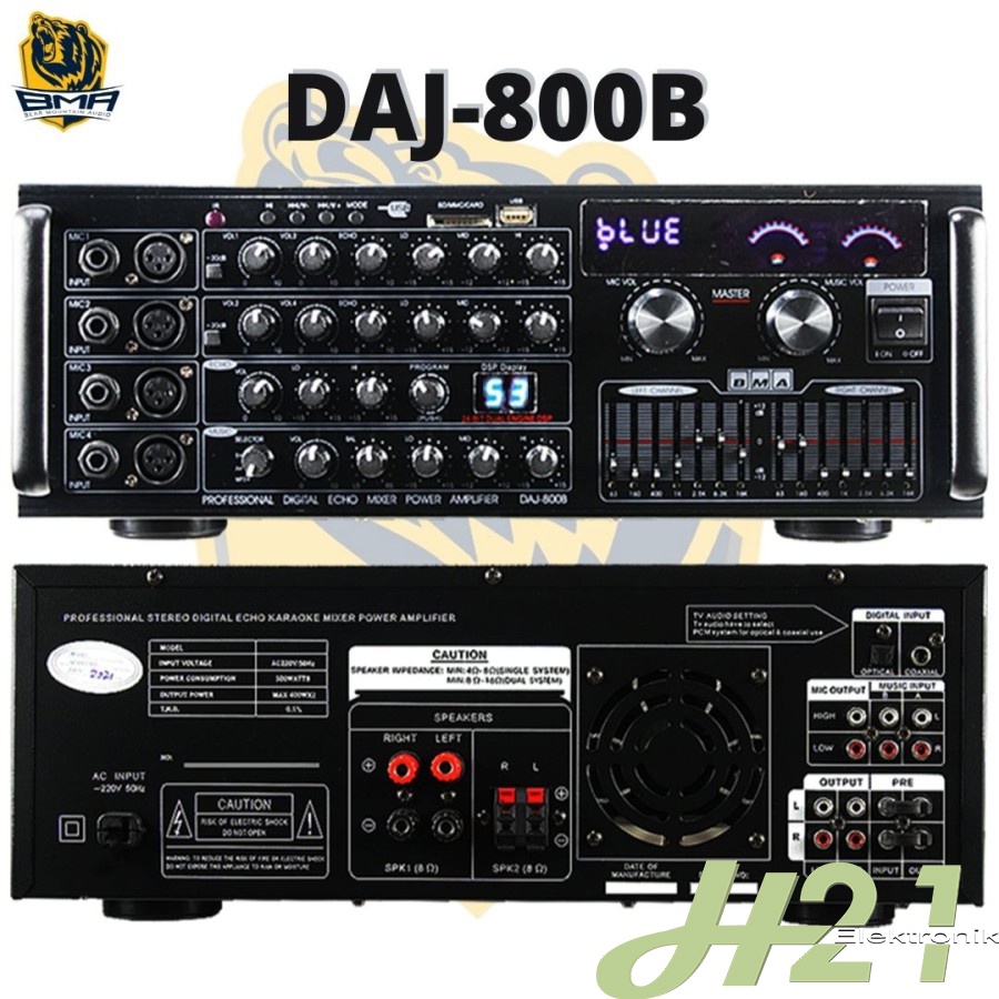 Jual AMPLIFIER BMA DAJ 800B / AMPLI KARAOKE BMA DAJ 800 B POWER ...