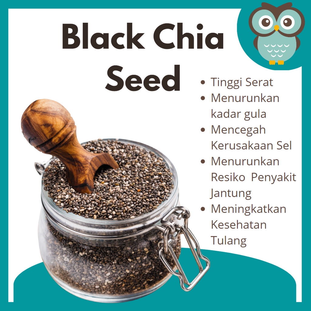 Jual Organic Black Chia Seed 100gr Premium Biji Chia Seed Mexico