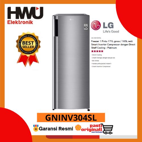 Jual LG Upright Frezeer 1 Door 165L INVERTER GNINV304SL Shopee Indonesia