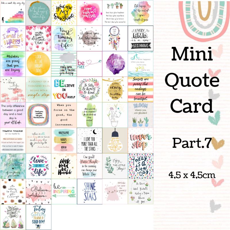 Jual QUOTE CARD STICKER QUOTE 50 PCS MINI QUOTE CARD & STICKER QUOTE