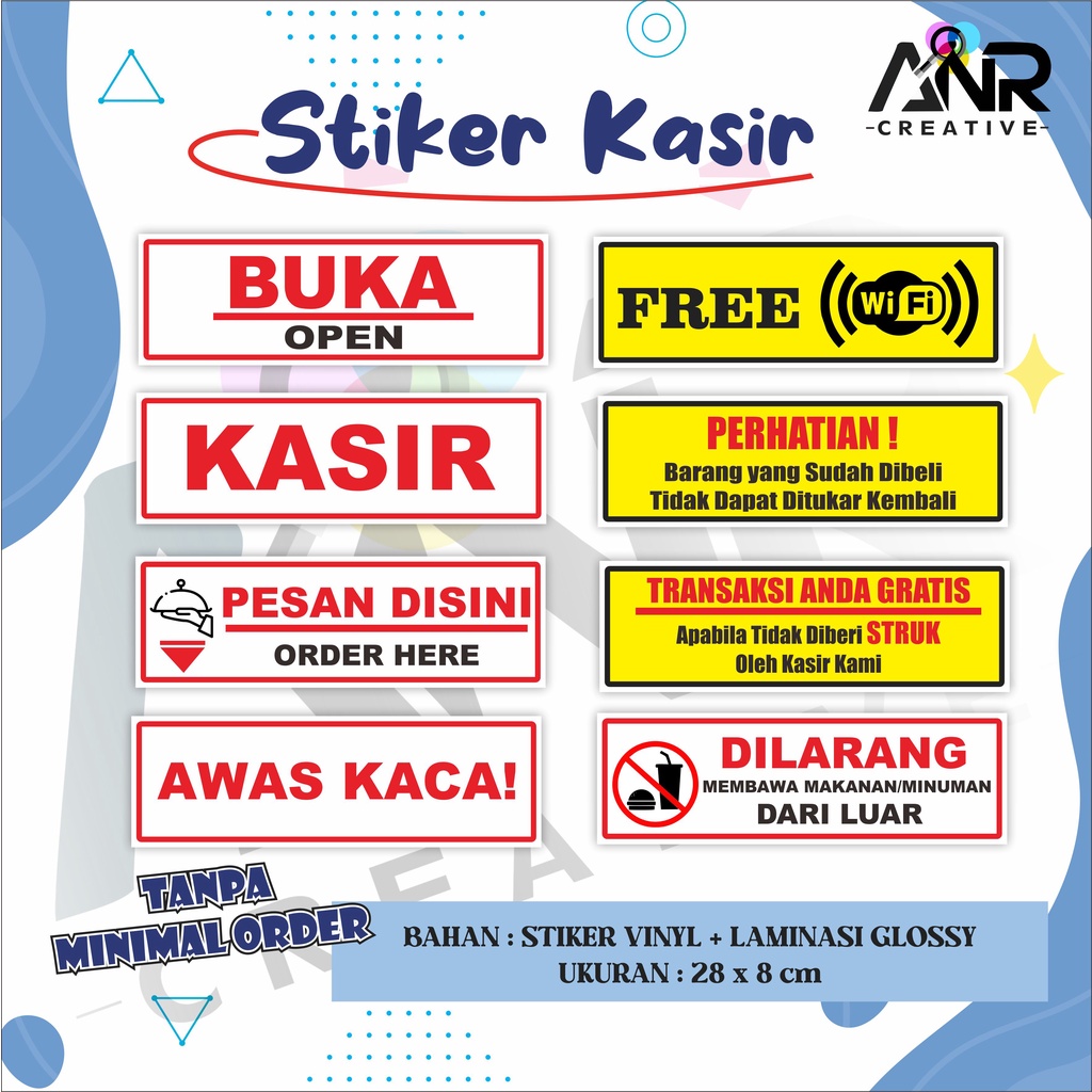 Jual Stiker Kasir / Stiker Wifi / Jual Stiker Kasir/ Stiker Waterproof ...