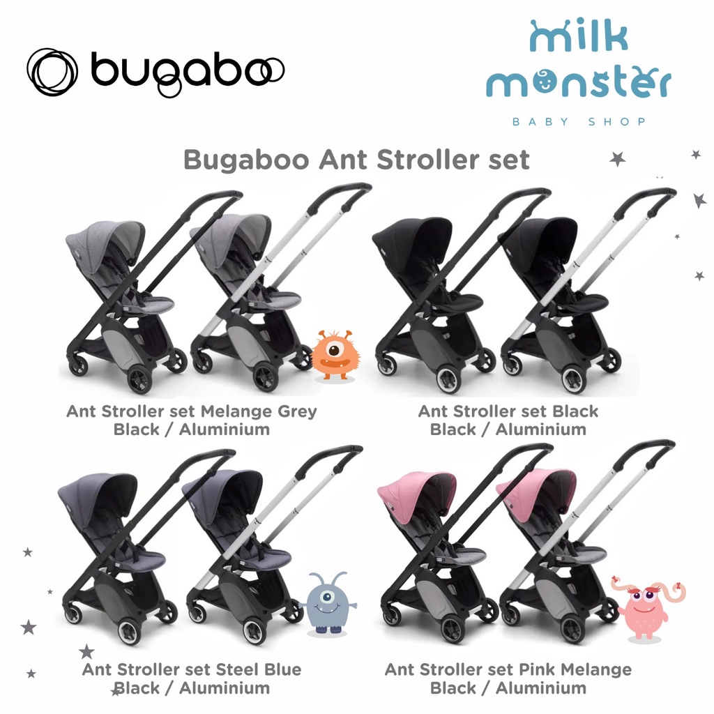 Bugaboo Ant Complete Stroller - Aluminium/Grey Melange