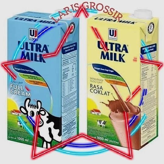 Jual Susu UHT Ultra Full Cream 1 Liter isi 12 coklat 1 l kiriman PLUS