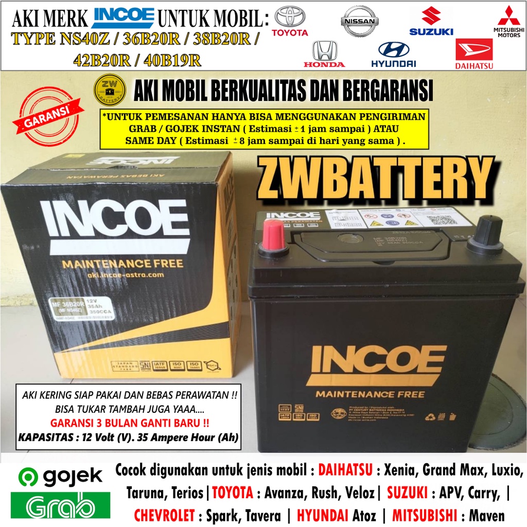 Jual AKI MOBIL XENIA, LUXIO, GRANDMAX, RUSH NS40Z INCOE ASTRA MF