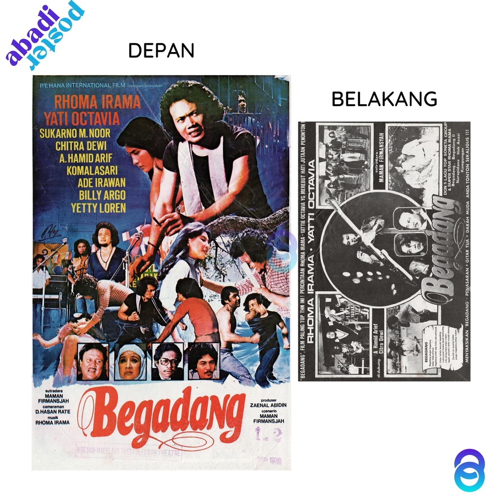 Jual poster lawas begadang - poster rhoma irama - poster yati octavia