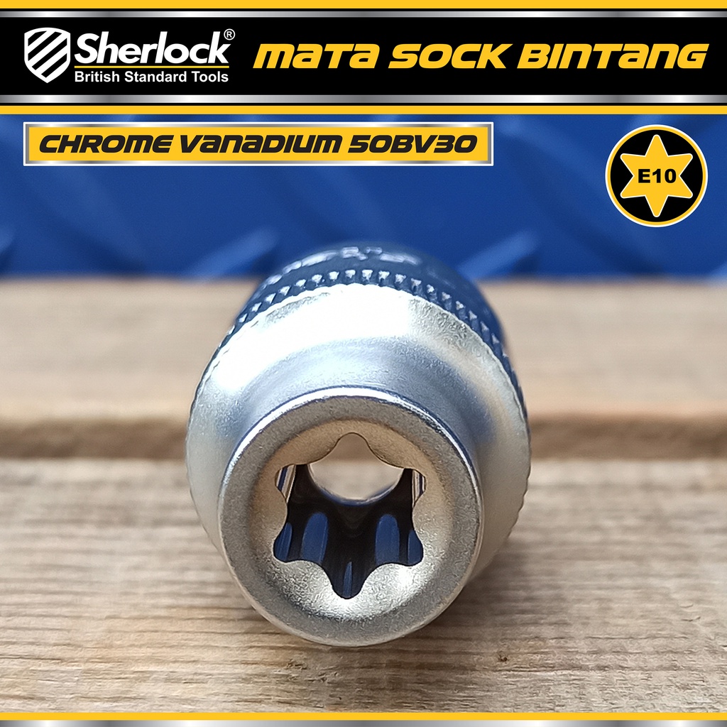 Jual Sherlock 1/2 inch Drive Star Socket Kunci Shock Bintang Sok E10 ...