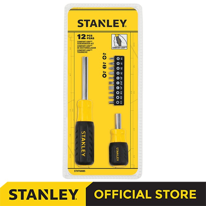 Jual Stanley Screwdriver + Bit Set / Obeng + Mata Set 12pcs STHT60085-8 ...