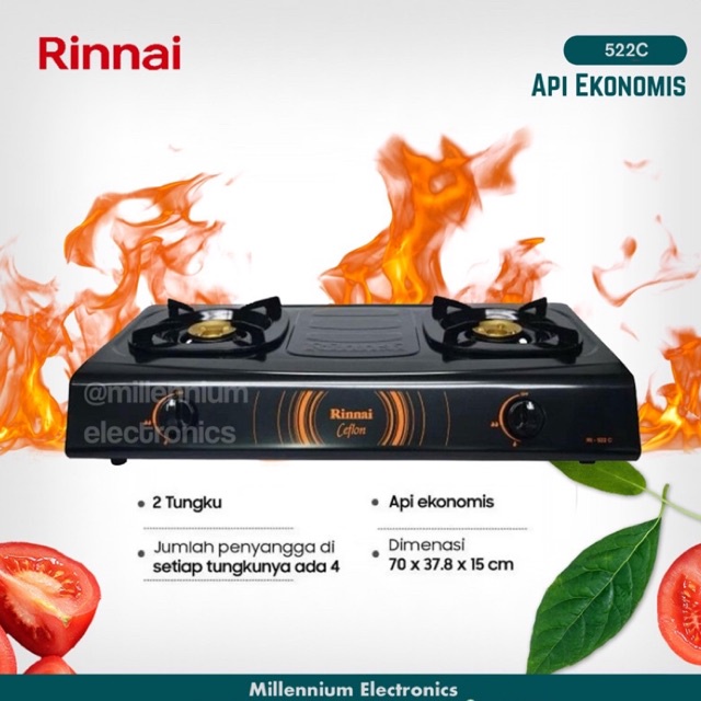 Jual Kompor rinnai 522c kompor gas rinnai Ri 522C rinnai api ekonomis ...