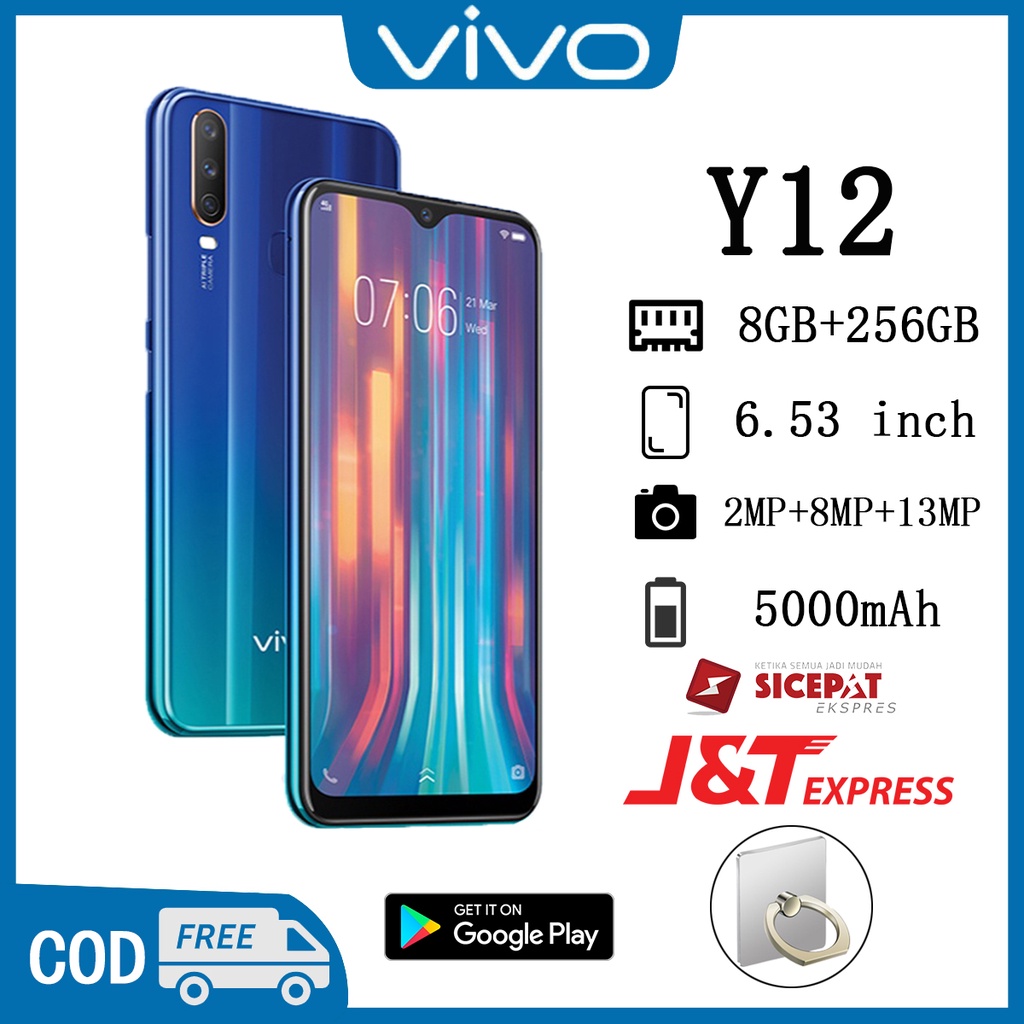 Jual HP VIVO Y12 Ram 8/256Gb 4G LET Smartphone 5000 mAh Baterai
