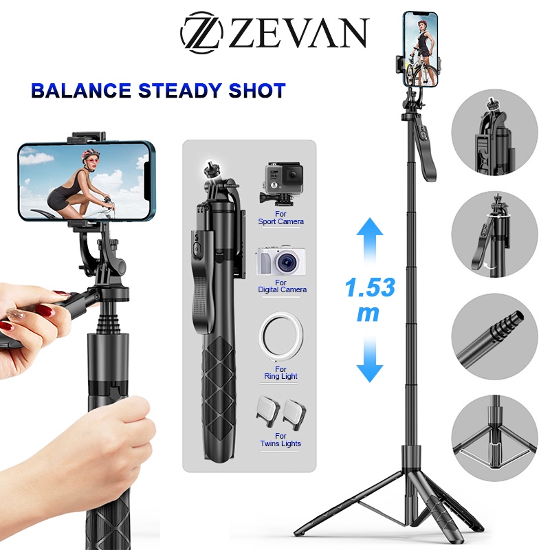 Jual Zevan Tripod Bluetooth Selfie Stick Hand Held Stabilizer L Cm