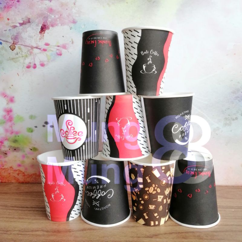 Jual Gelas Kopi Kertas 8oz Paper Cup 8oz Isi 50pcs Shopee Indonesia 0877