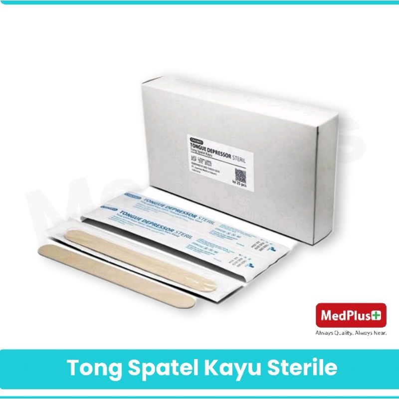 Jual Spatula Kayu Tong Spatel Sterile Sundip Lidah Steril Onemed Box ...