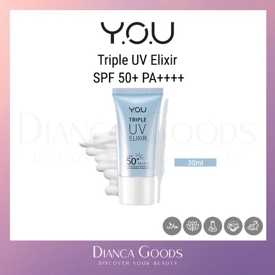 Jual Y.O.U UV Elixir SPF 50+ PA++++ Series | Triple UV 30ml / Tone Up ...