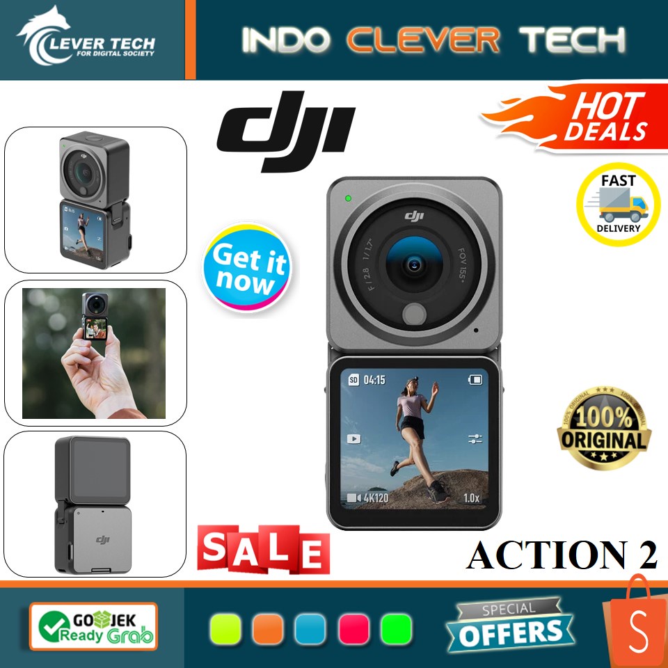 Jual DJI Action 2 4K Action Camera Dual Screen Combo | Shopee Indonesia