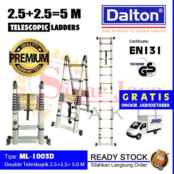 Jual Tangga Teleskopik Multipurpose 5 Meter Dalton ML 1002D Tangga Telkom Shopee Indonesia