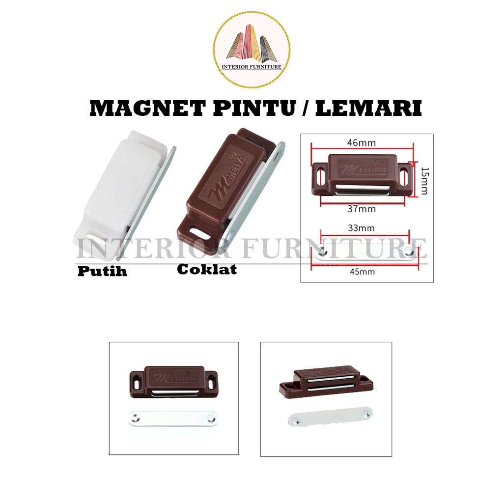 Jual Magnet Pintu Lemari Laci Kotak Coklat Putih Besi Magnet Pintu