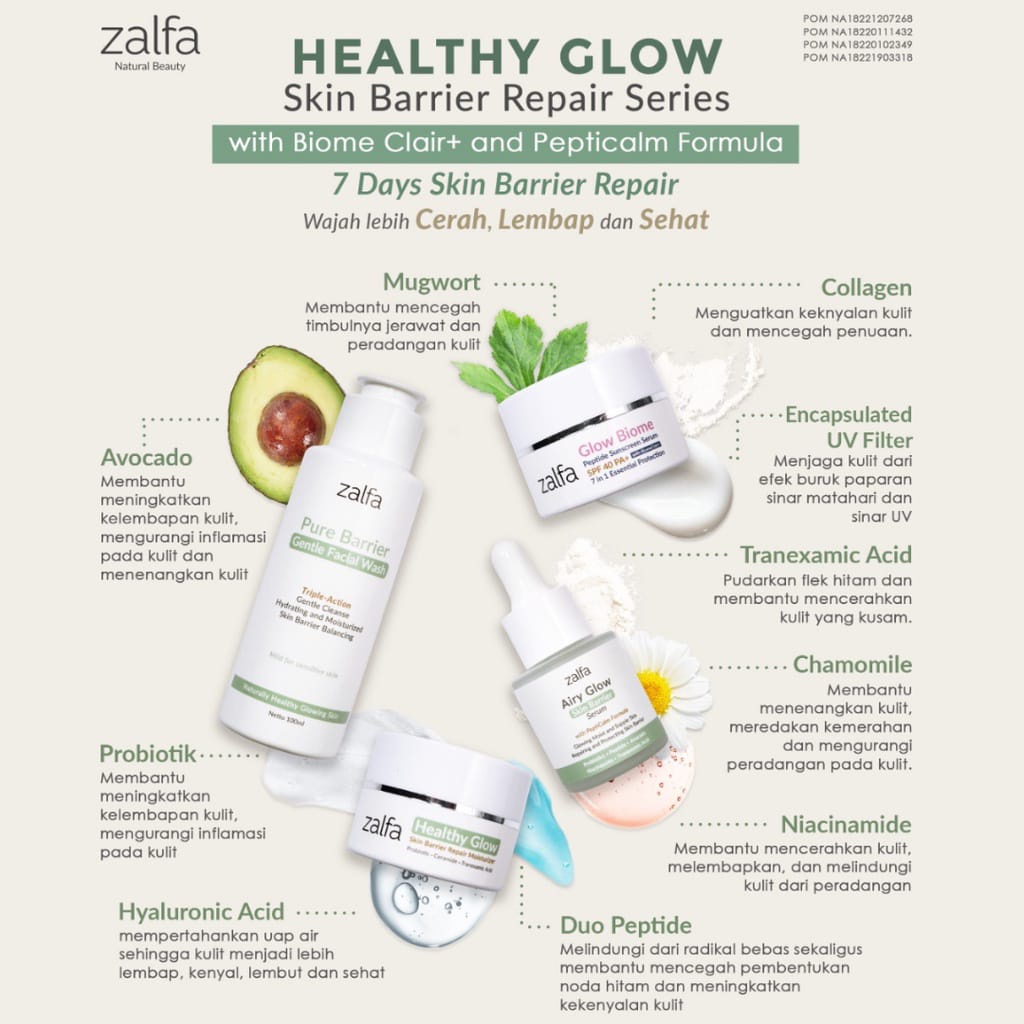 Jual zalfa natural paket HEALTHY GLOW skin barrier repair series ...