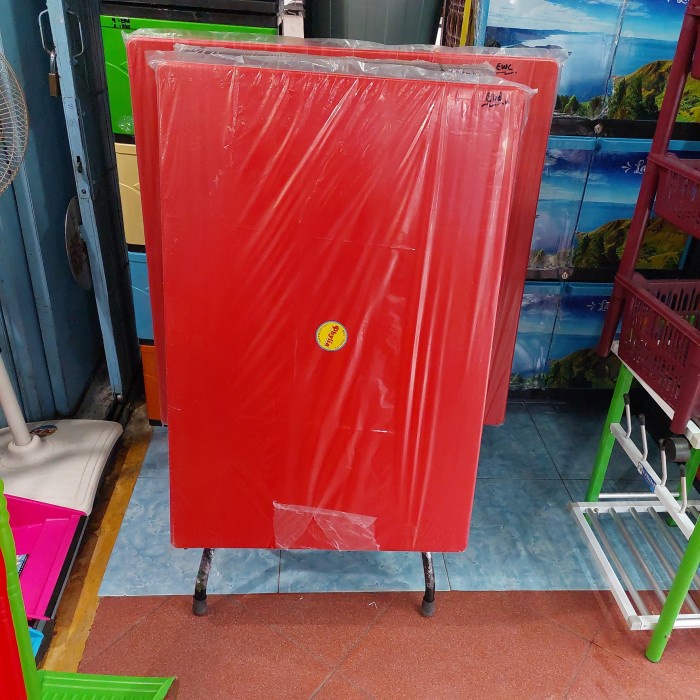 Jual meja lipat phylia 882 merah via gojek dan grab | Shopee Indonesia