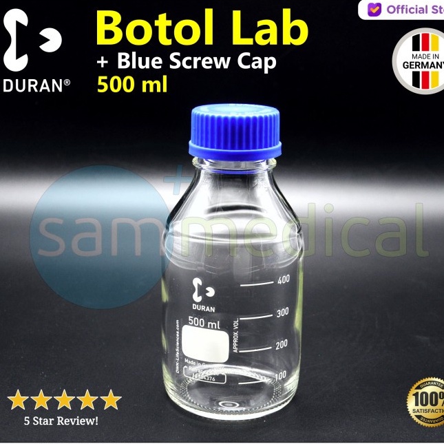 Jual Schott Duran Botol Lab Lab Bottle Screw Cap Biru 500 Ml Shopee Indonesia 9686