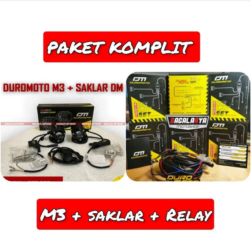 Jual PAKET KOMPLIT LAMPU DUROMOTO M3 SAKLAR RELAY SET ORIGINAL DM ...