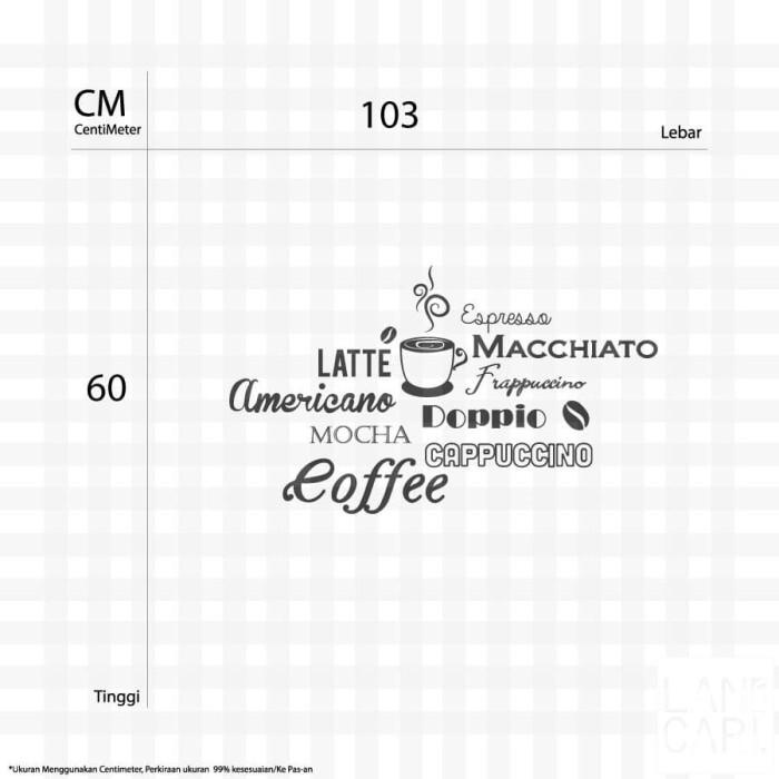 Jual Sticker Dinding Coffee Word Cloud Quotes Stiker Cutting Kaca Cafe ...
