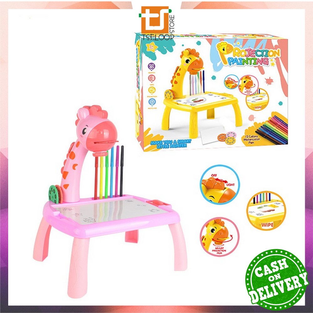 Jual OFM-M47 Mainan Anak Projector Painting Jerapah Proyektor Meja ...