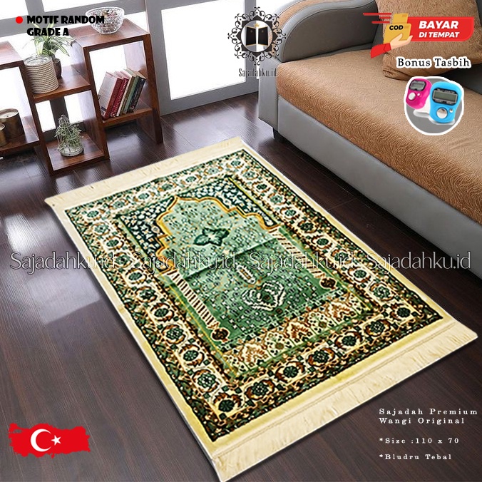 Jual Sajadah Turki Turkey Dewasa Bulu Bludru Tebal Motif 70x110 Cm ...