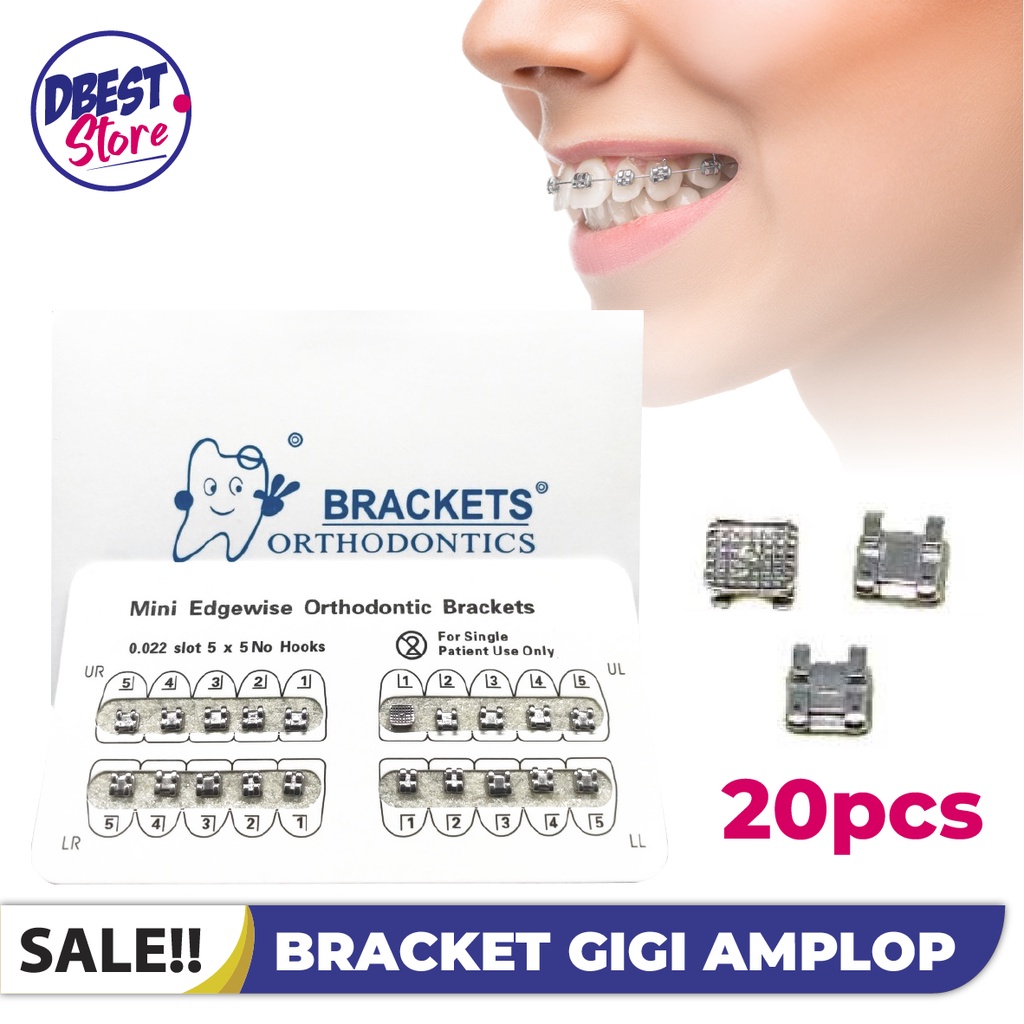 Jual Set Bracket Amplop Biru Cute Behel Gigi Mini Edgewise