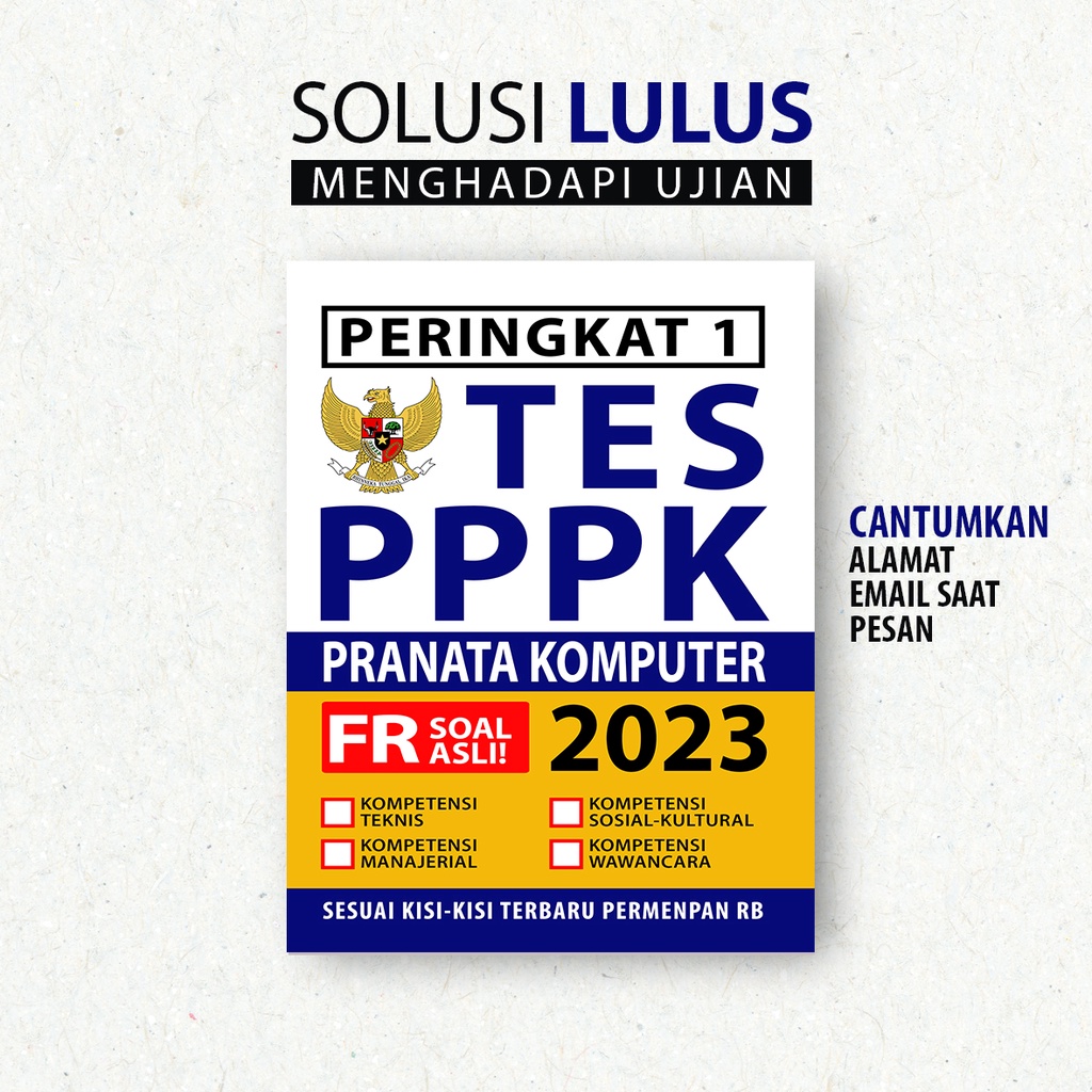 Jual Pppk Pranata Komputer 2023 Buku Pppk Teknis Pranata Komputer Full Soal Pembahasan 9957