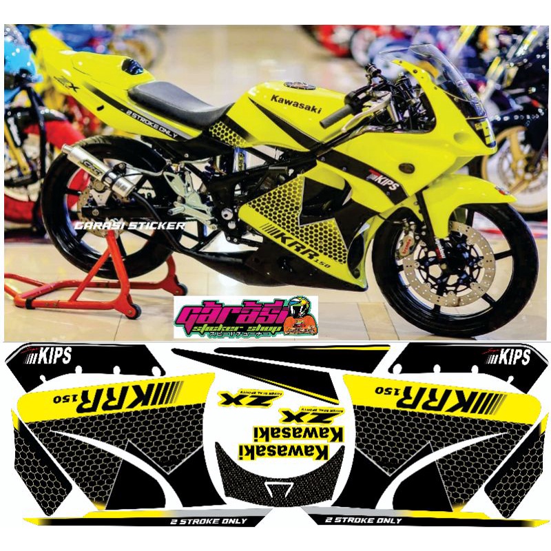 Jual Stiker Striping Ninja Rr Old Variasi Hexagon Kuning ...
