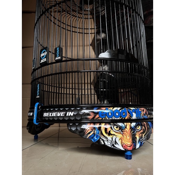 Jual Sangkar Murai Ebod PVC Decal Tiger Blue /Kandang Murai Ebod (TEBOK ...