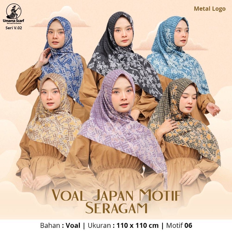 Jual Hijab Voal Motif Umama Osaka Japan Hijab Square Motif Segiempathijab Motif Shopee Indonesia 0812