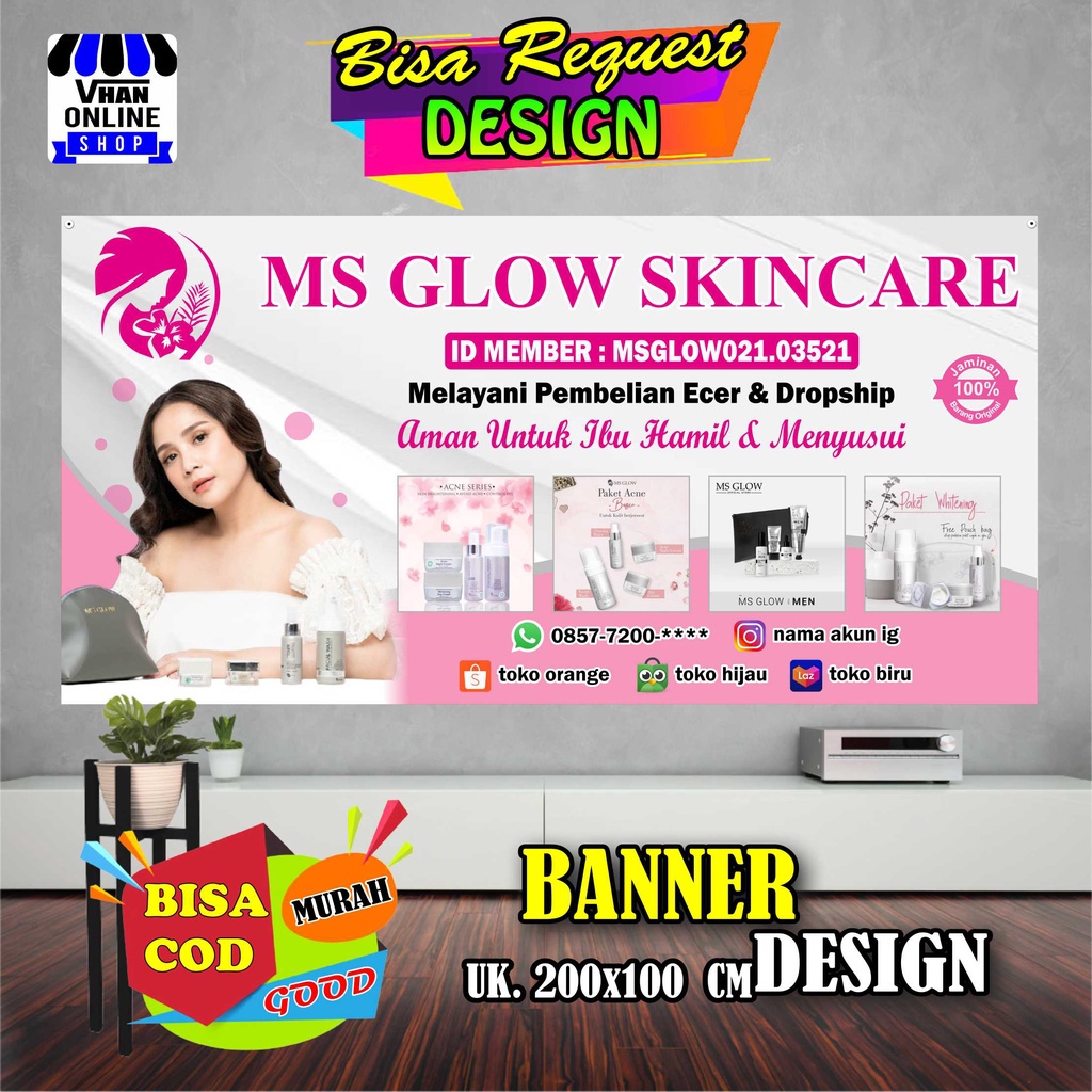 Jual Spanduk Banner Jualan Skincare Ms Glow Produk Ms Glow Murah Shopee Indonesia 3669