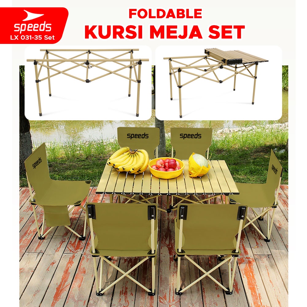 Jual SPEEDS Set Kursi Lipat Kursi Rekreasi Folding Chair Fold Table ...