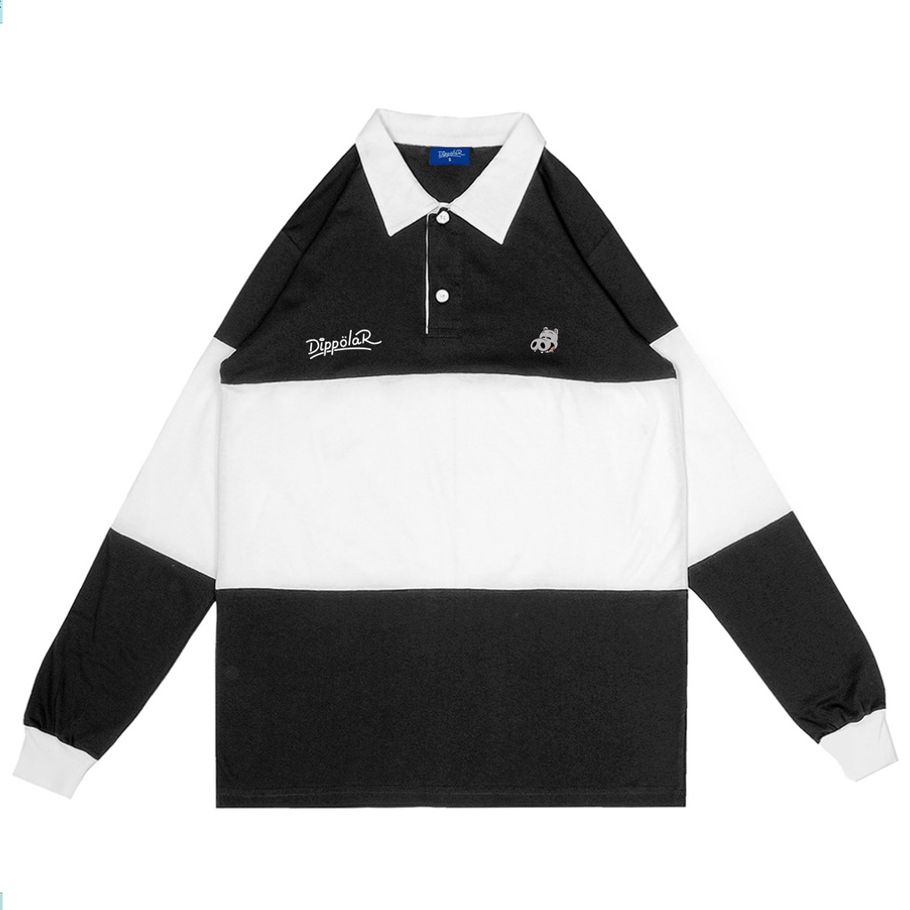 Jual Dippolar Vintage Rugby Polo Shirt Black White Shopee Indonesia