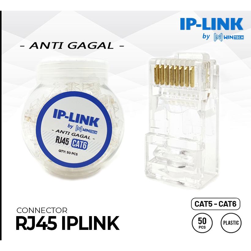 Jual IP-LINK RJ45 CAT6 CAT5 BESI ANTI GAGAL TEMBUS CONNECTOR/Konektor ...