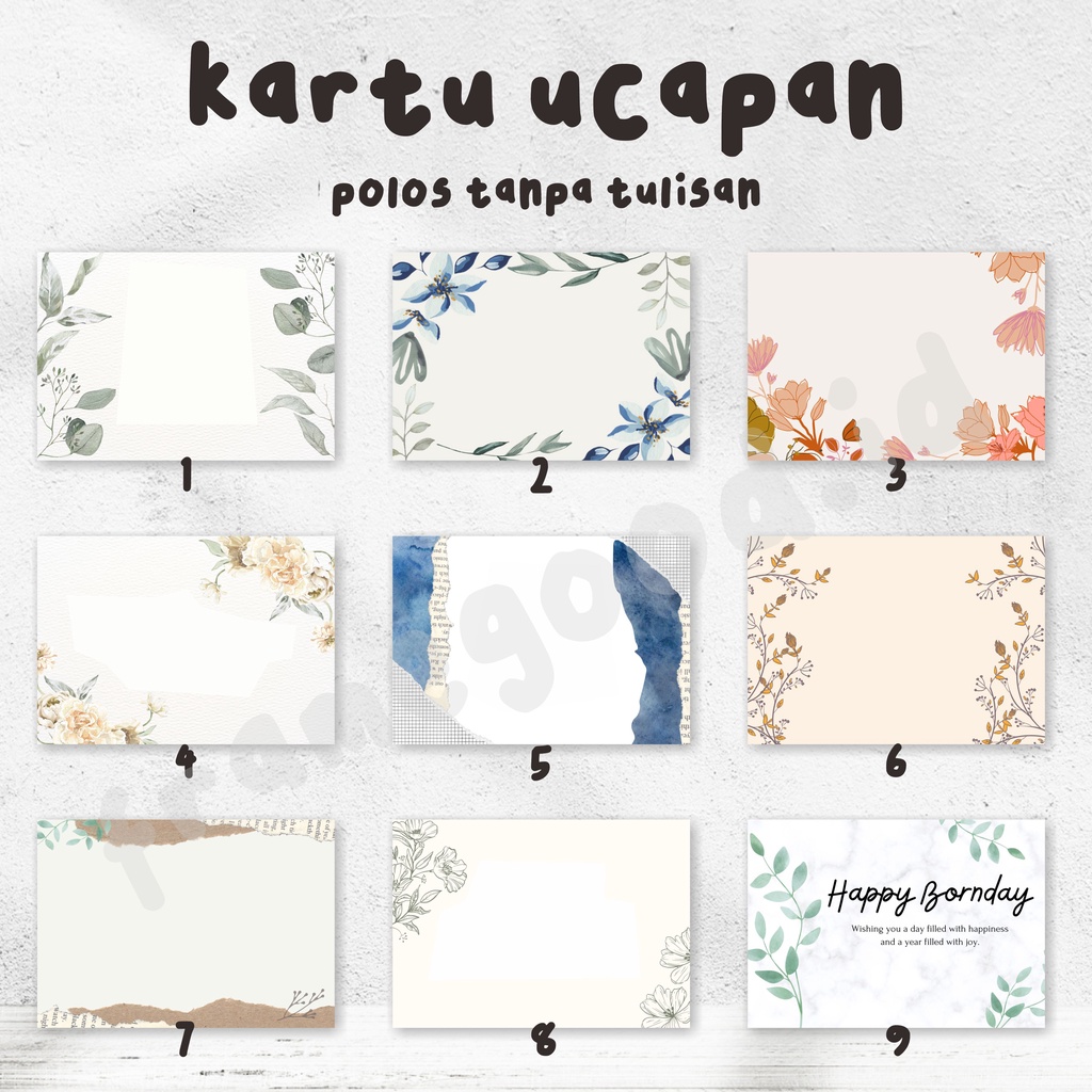 Jual KARTU UCAPAN POLOS / ulang tahun wedding birthday graduation