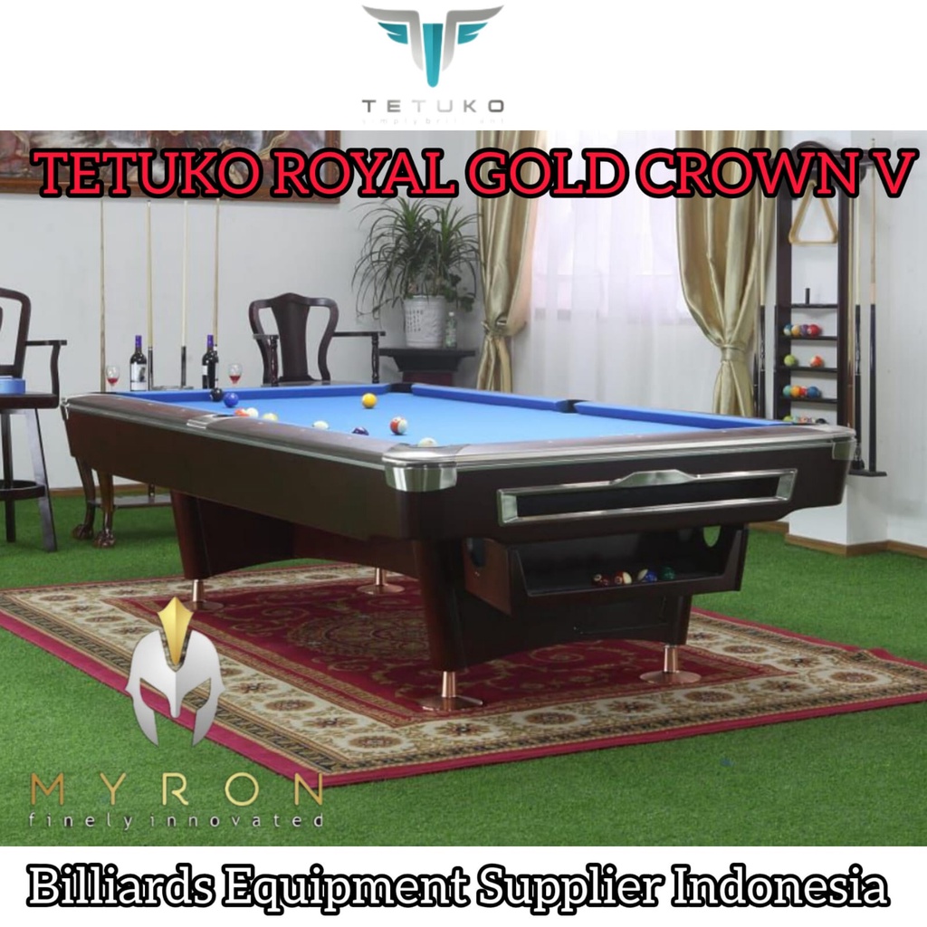 Jual Meja Billiard TETUKO ROYAL GOLD CROWN V~Import | Shopee Indonesia