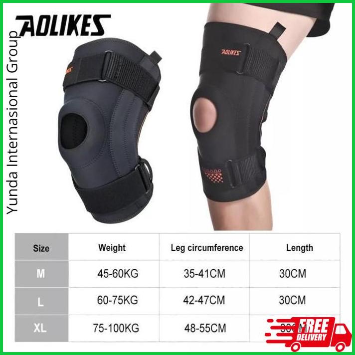Jual 7902 Aolikes Knee Spring Velcro Support Pad Deker Sleeve Wrap ...
