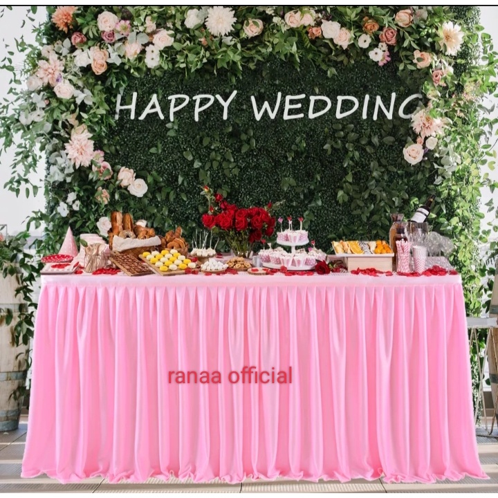 Jual skirting dekorasi meja rok meja tinggi 75cm hiasan penutup