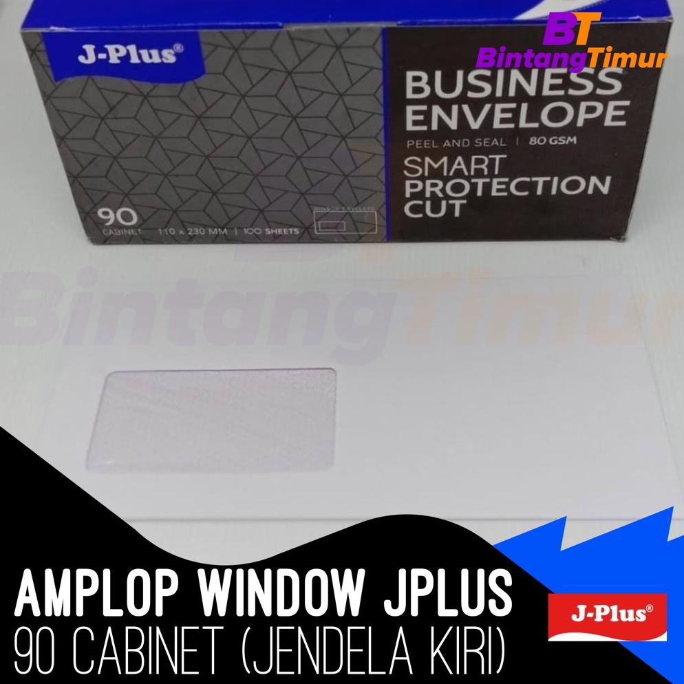 Jual Amplop Putih Window Jendela Kiri JPlus 90 Cabinet 80gsm isi 100 ...