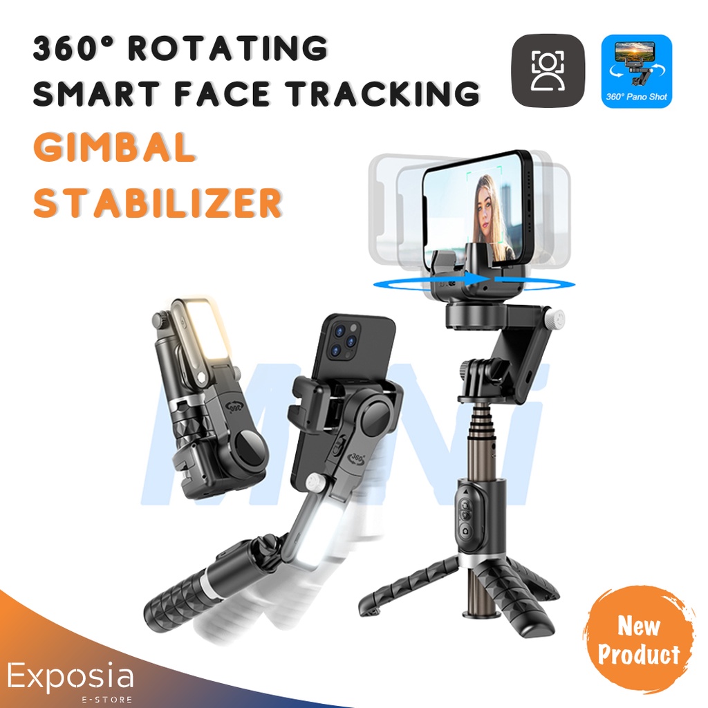Jual Gimbal Stabilizer 360 Rotating Face Tracking Tripod Selfie Stick ...