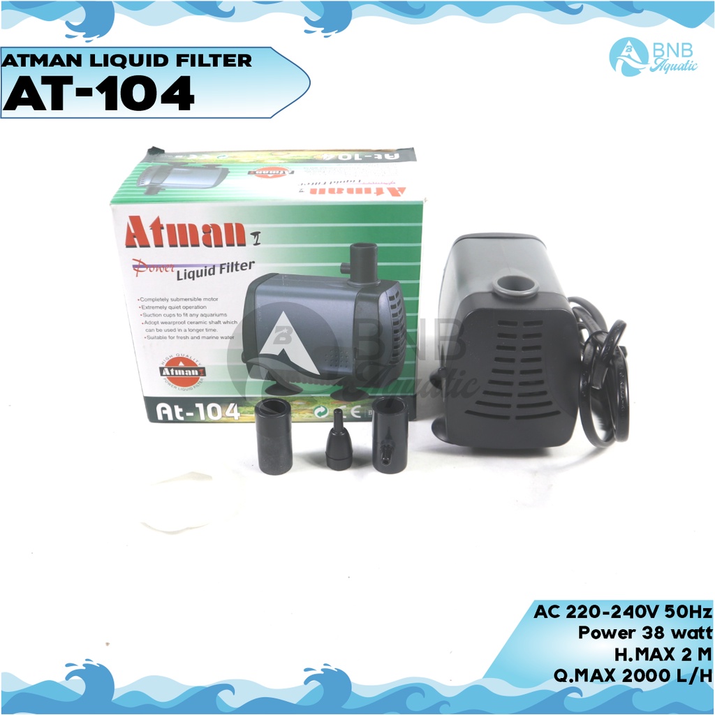 Jual Atman AT 104 Power Head Pompa Air Celup Filter Aquarium Kolam