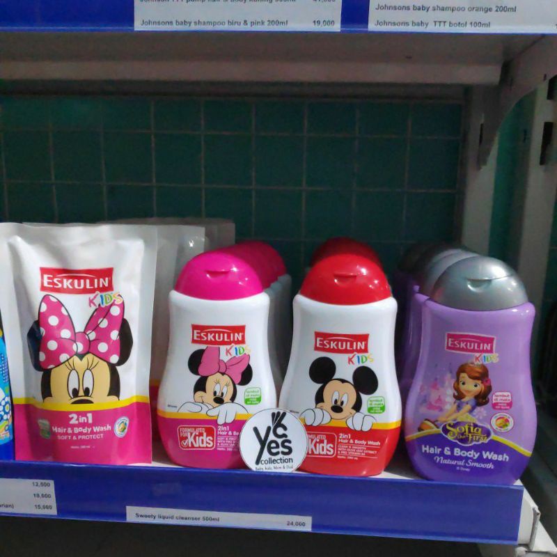 Jual Eskulin Kids 2in1 Hair & Body Wash 280 Ml Sabun Dan Shampoo Cair ...