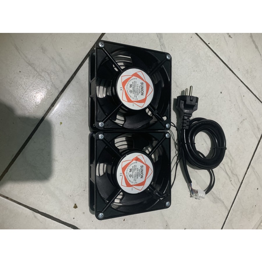 Jual Roof Fan/double fan for closed rack/wallmount rack server 12cm x ...
