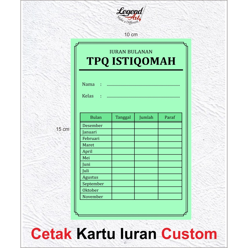 Jual Kartu Iuran Custom Free Desain Shopee Indonesia