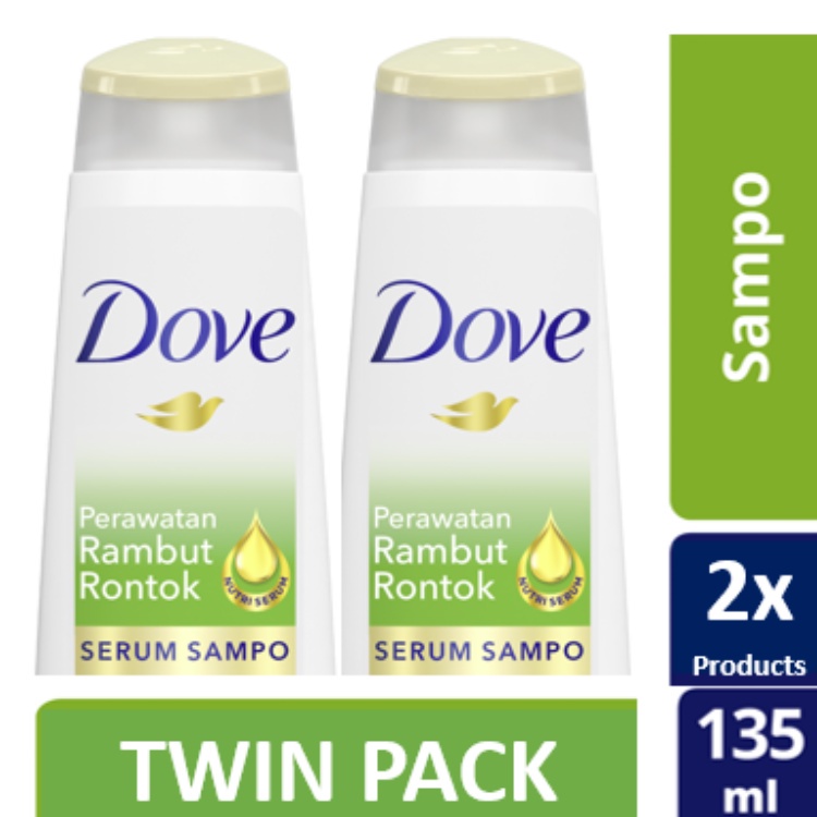 Jual Dove Shampoo Perawatan Rambut Rontok berkurang 99 dengan Nutri Serum dan Dynazinc 135ml x