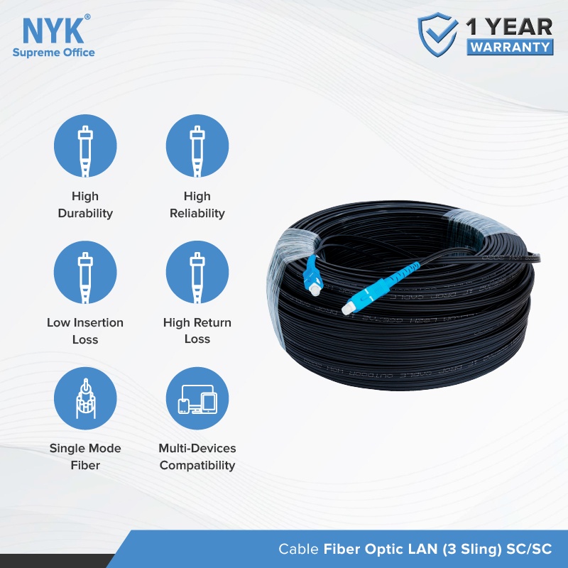 NYK Kabel Fo 1 Core 3 Seling 300 m UPC kabel fiber optik LAN Single Core COD (3)